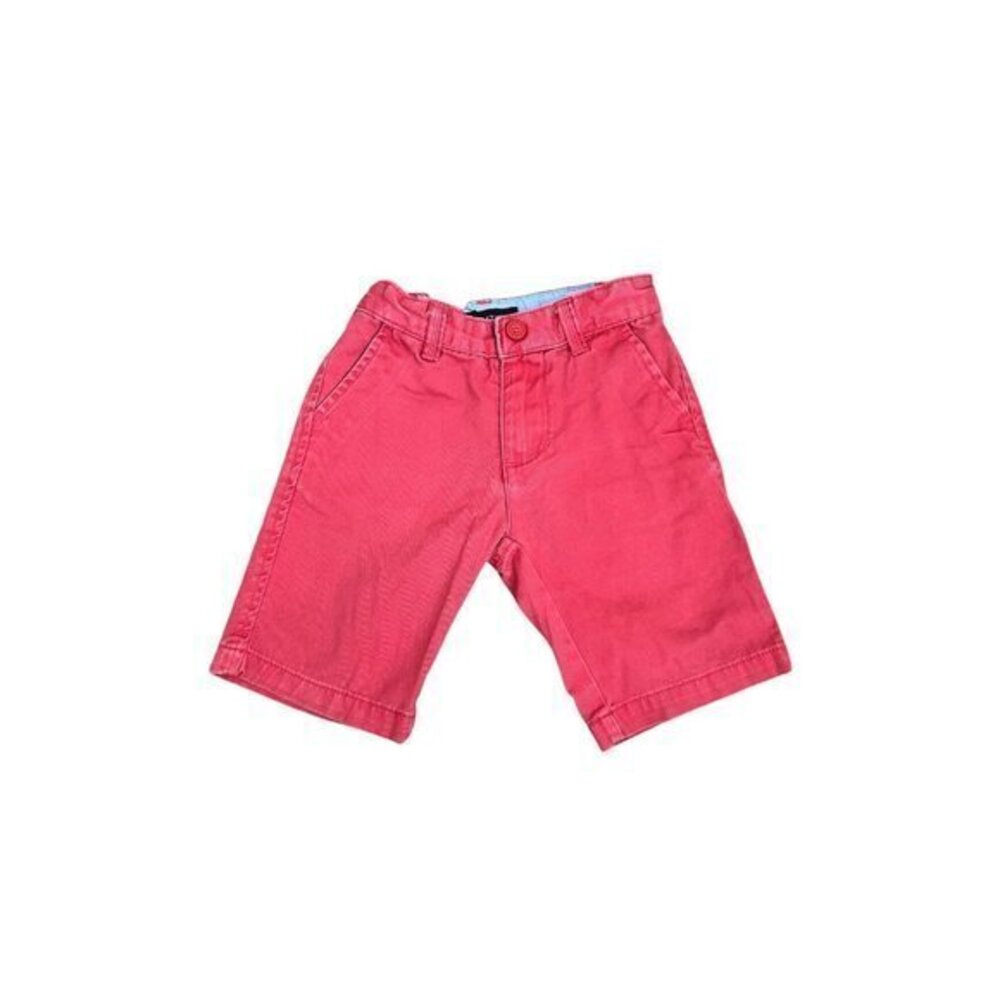 Nautica Boys Red Cotton Blend Shorts Size 4T With Adjustable Waistband & Back Po